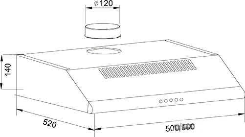 Вытяжка Oasis UP-50B (F)