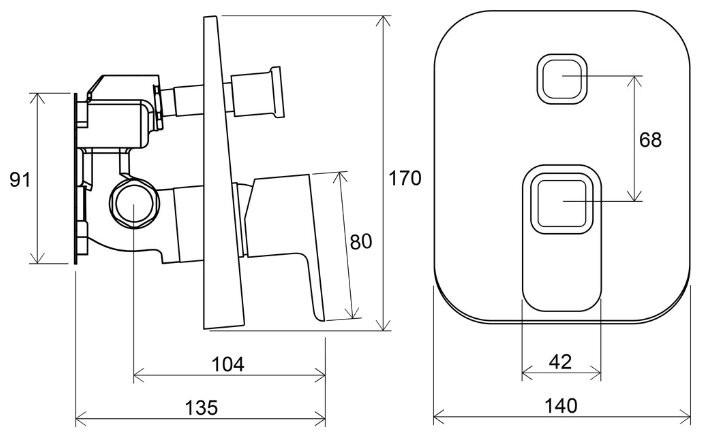 Смеситель Ravak 10° TD 065.00 [X070070]