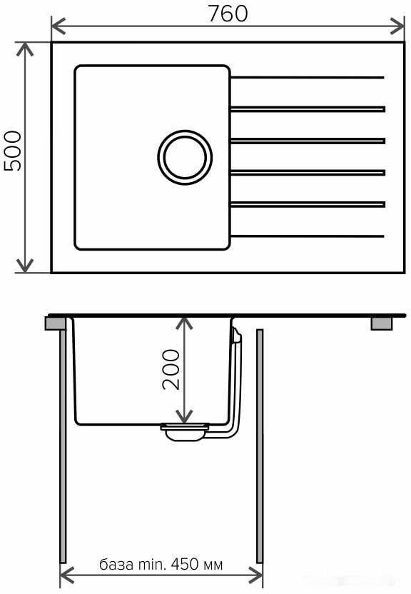 Кухонная мойка Tolero Twist TTS-760 (темно-бежевый 823)