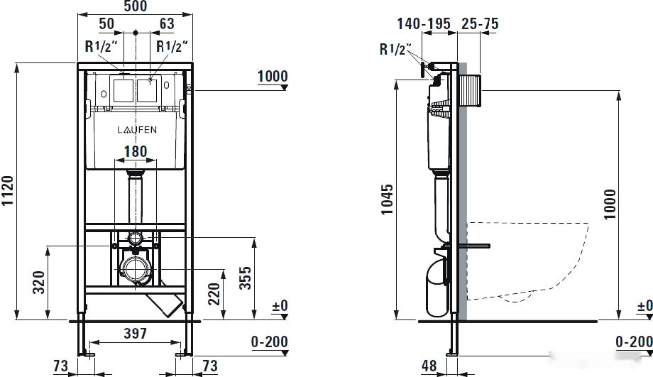 Унитаз Laufen Pack Pro Rimless 869966000000R