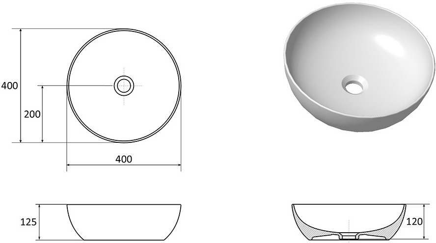 Умывальник Ravak UNI 400 B Slim
