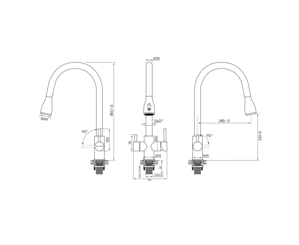 Смеситель Paulmark Lange La214212-SBG (золото/светлое брашированное золото)
