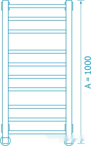 Полотенцесушитель Маргроид Вид 81/10 100x50 (перекладины 30x10)