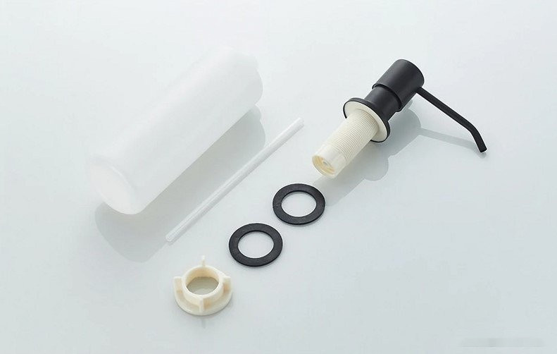 Кухонная мойка БелЭворс New Lux R + смеситель W74004-2 + дозатор L405F (черный)