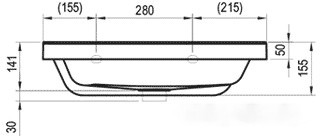 Умывальник Ravak 10° 650 L 65x53.5 [XJIL1165000]