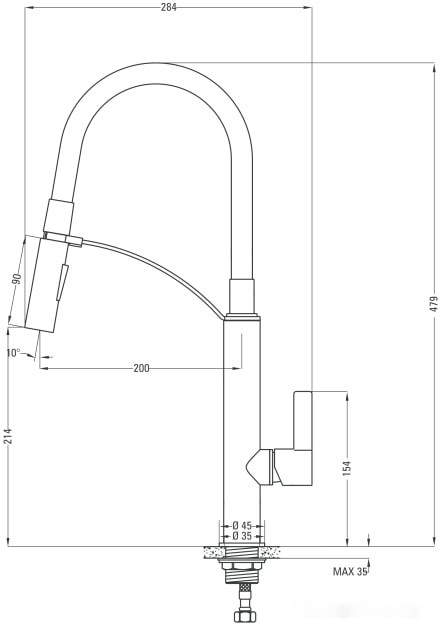 Смеситель Deante Gerbera BGB W720