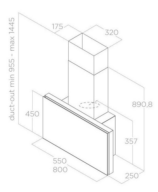 Вытяжка Elica Plat BL/F/55 PRF0164946