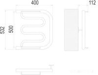 Полотенцесушитель Terminus Фокстрот 1" 500x400 бп (хром)
