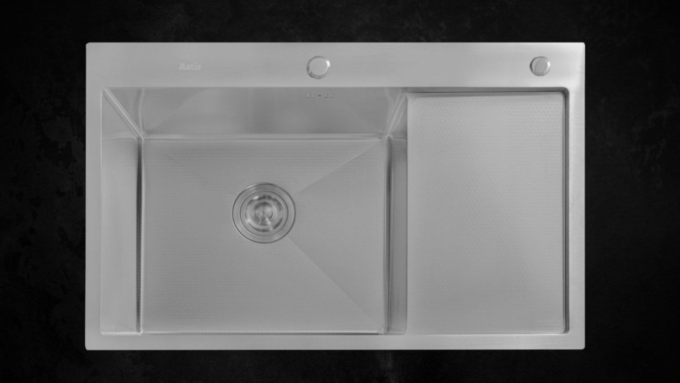 Кухонная мойка Astir Decor Satin C78x51L (с сифоном, дозатором и коландером)
