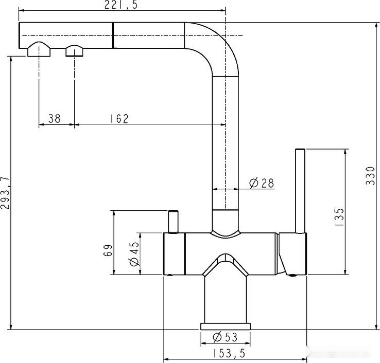 Смеситель Paulmark Serpentine SE213222-GR (серый)