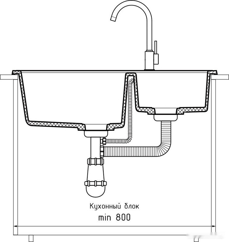 Кухонная мойка GranFest GF-P780K (кашемир)