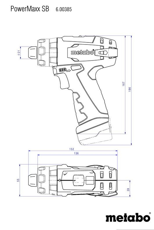 Ударная дрель-шуруповерт Metabo Powermaxx SB Basic 600385500 (с 2-мя АКБ, кейс)