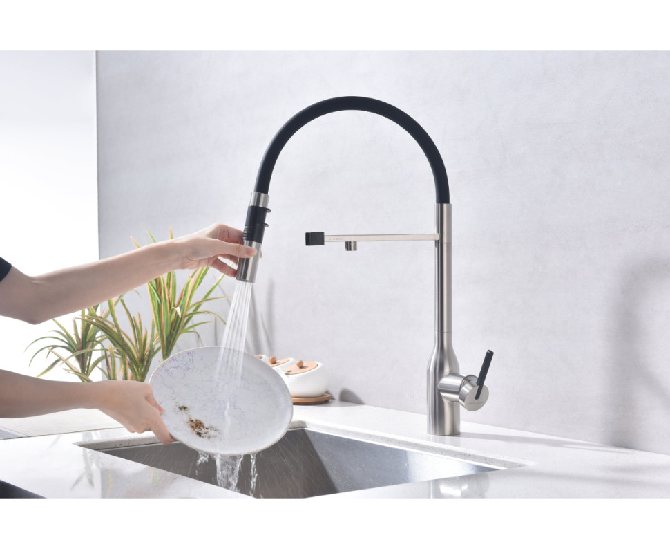 Смеситель Paulmark Magneto One Ma213188-BS (стальной/брашированная сталь)