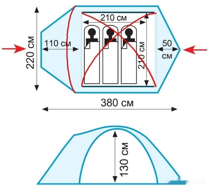 Палатка Tramp Mountain 3 V2 (зеленый)
