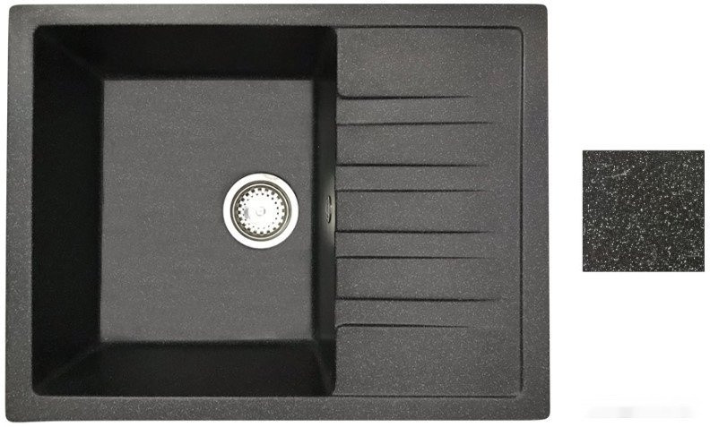 Кухонная мойка БелЭворс Vega L + смеситель W74004-2 + дозатор L405F (черный)