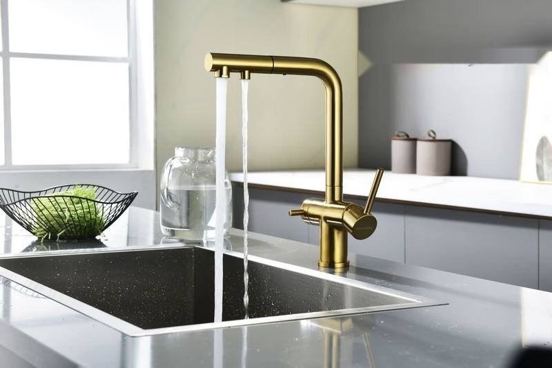 Смеситель Paulmark Serpentine Se213222-BG (золото/брашированное золото)