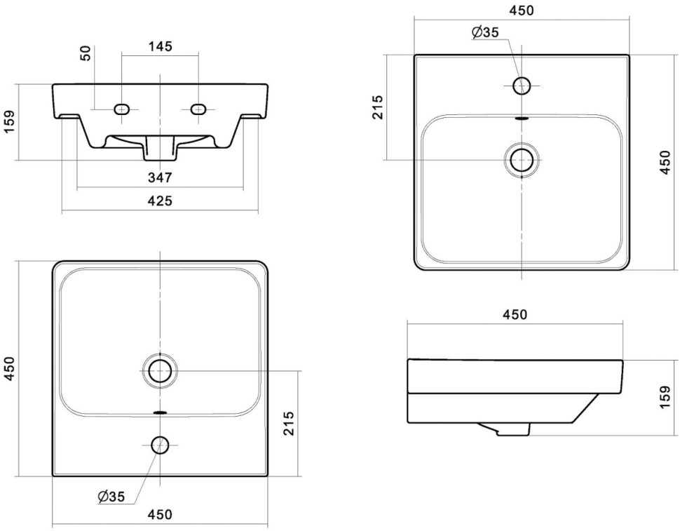 Умывальник Santek Адриана-45 1.WH50.1.630