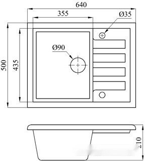 Кухонная мойка БелЭворс Vega L + смеситель W74004-9 + дозатор L405-1 (серый/сатин)