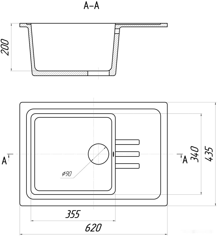 Кухонная мойка Gerhans B15 (оникс)