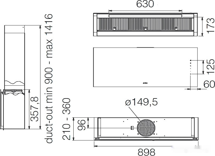 Вытяжка Elica Rules BL/F/90 PRF0163751