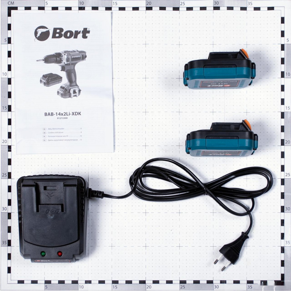 Дрель-шуруповерт BORT BAB-14X2LI-XDK (с 2-мя АКБ)