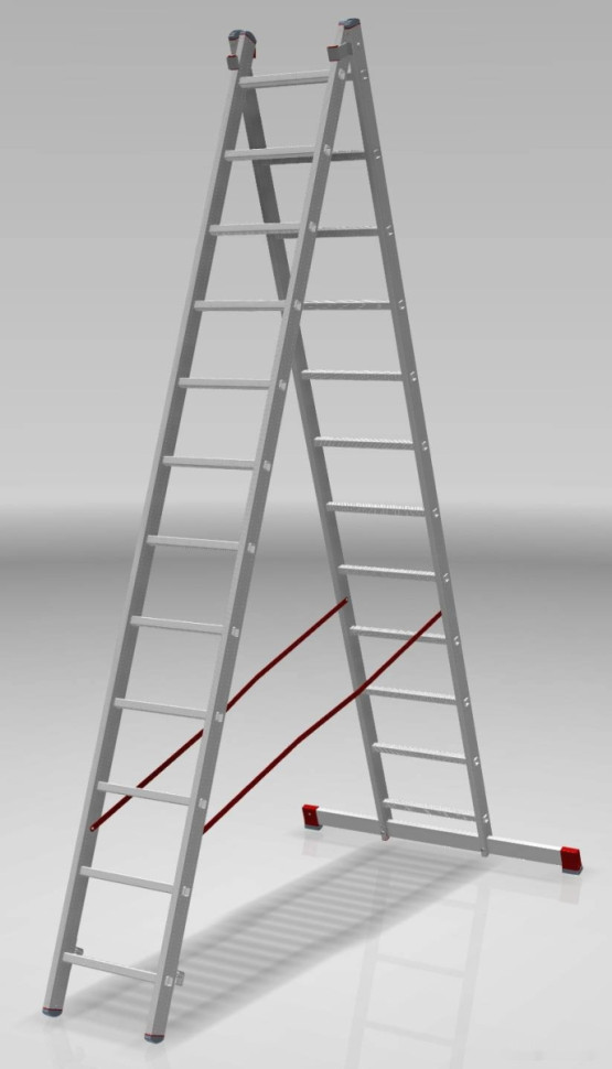 Лестница-стремянка Новая Высота NV 522 двухсекционная индустриальная 2x12 ступеней