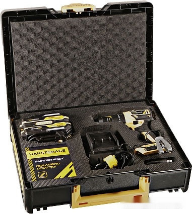 Ударная дрель-шуруповерт Hanskonner HCD2065BLIC (с 2-мя АКБ, кейс)