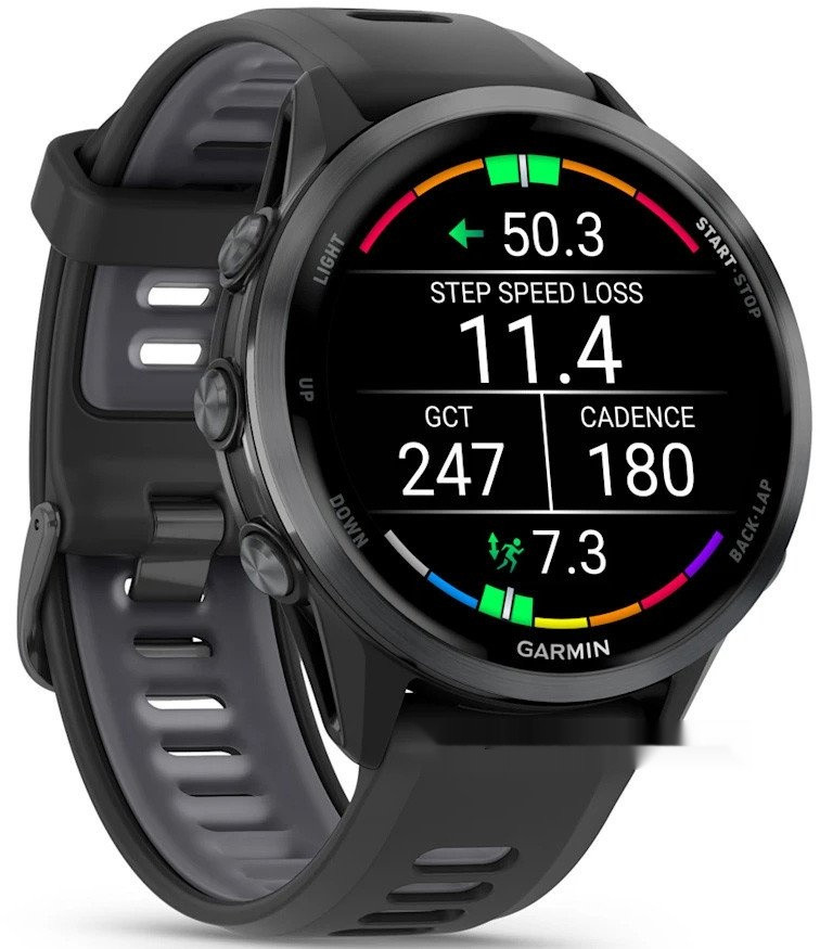 Умные часы Garmin Forerunner 970 47 мм (темно-серый/серый)