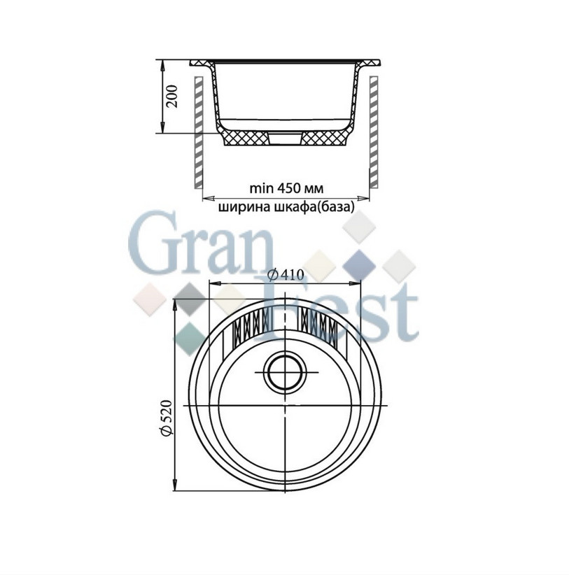 Кухонная мойка GranFest Rondo GF-R520