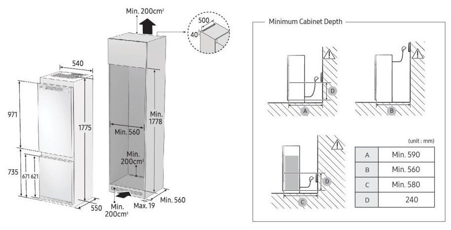 Холодильник с нижней морозильной камерой Samsung BRB26600FWW/EF