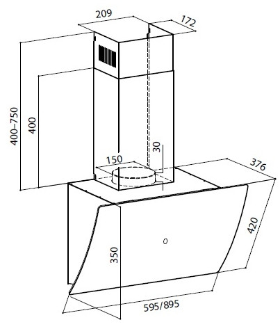 Вытяжка LEX Plaza GS 600 (черный)