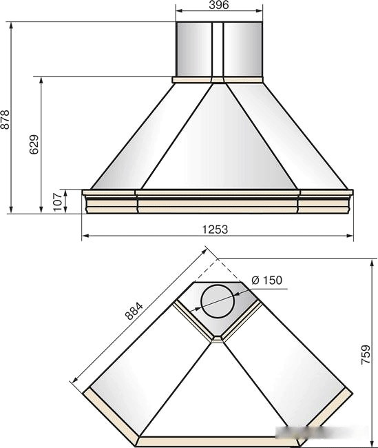 Вытяжка Elikor Форест 90П-650-П3Д (бежевый/дуб неокрашенный)