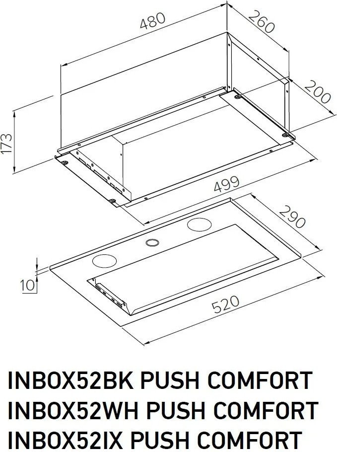 Вытяжка Meferi INBOX52WH Push Comfort