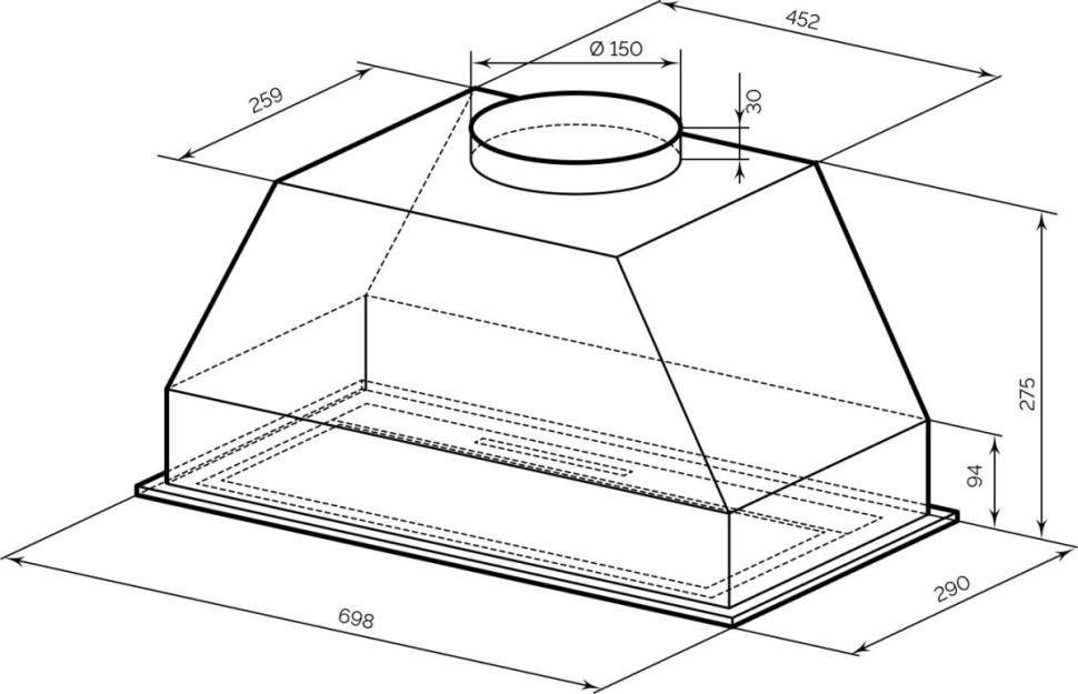Вытяжка LEX Hyper 900 GS WH