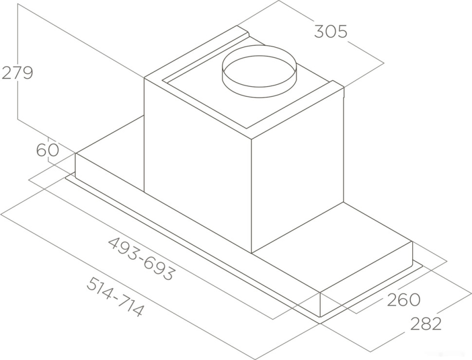 Вытяжка Elica Hidden 2.0 @ BLGL/A/90 PRF0164391