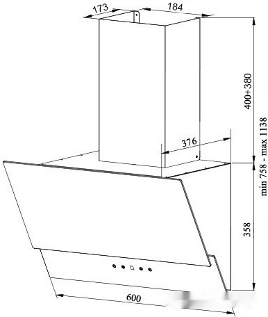 Вытяжка Grand Gloucester 60 (белый/нержавеющая сталь)