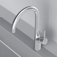 Кухонная мойка Saniteco 6550-L + Spike F9S07000 (хром, с сифоном, дозатором и коландером)