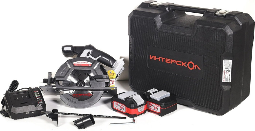 Дисковая (циркулярная) пила Интерскол ДПА-165/36В 817.2.2.70 (с 2-мя АКБ, кейс)