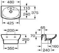 Умывальник Roca Dama Senso 48x37.5 (327514000)