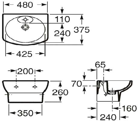 Умывальник Roca Dama Senso 48x37.5 (327514000)