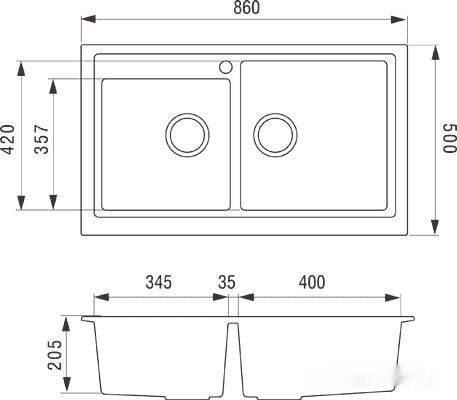 Кухонная мойка Longran Classic CLS860.500 20 (terra/38)