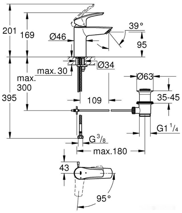 Смеситель Grohe Eurosmart 32926003