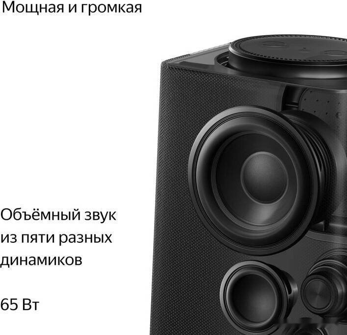 Умная колонка Яндекс Станция Макс (с хабом умного дома Zigbee, черный)