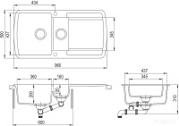 Кухонная мойка AquaSanita Lira SQL 151 112 AW ora