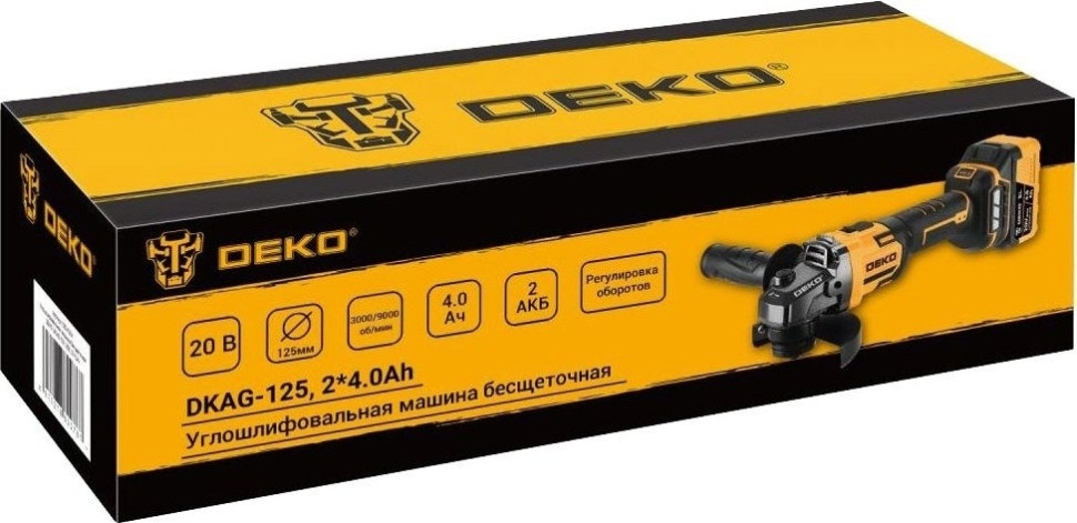 Угловая шлифмашина Deko DKAG-125 083-1064 (с 2-мя АКБ)