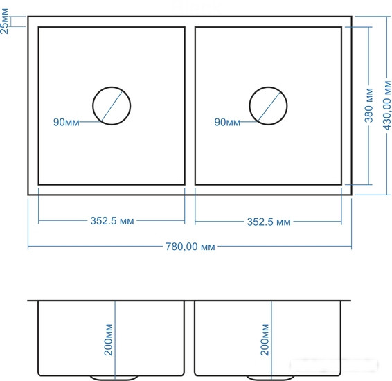 Кухонная мойка Avina HM7843 L (нержавеющая сталь)