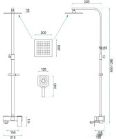 Душевая система Rea Fort black matt P9861