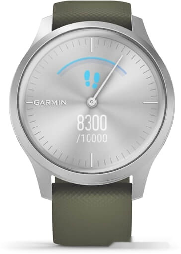 Гибридные умные часы Garmin Vivomove Style (серебристый/зеленый)