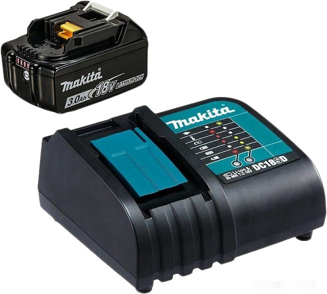 Аккумулятор для инструмента Makita DC18SD + BL1830B (18В/3.0 Ah + 7.2-18В)
