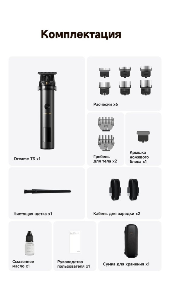 Машинка для стрижки волос Dreame T3 AG01B